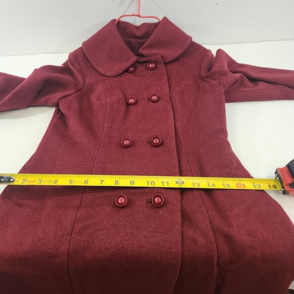 Vintage Wine Red Handmade Pea Coat Womens Small - Picture 13 of 15